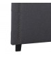 Carla Queen Size Charcoal Headboard with Curved Design