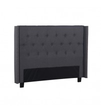 Milano Solid Wood Charcoal Queen Size Headboard