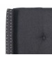 Milano Solid Wood Charcoal Queen Size Headboard