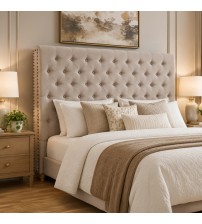 Sean Fabric Bed Headboard In French Provincial Design in Multiple Size and Colors