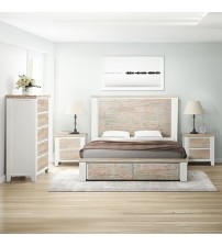 Valencia Coastal Grey and Miami White Colour Storage 4 Pcs Tallboy Bedroom Suite Valencia Coastal Grey and Miami White Colour Storage 4 Pcs Tallboy Bedroom Suite