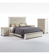 Valencia Coastal Grey and Miami White Colour Storage 4 Pcs Tallboy Bedroom Suite