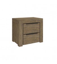 Cromwell MDF Board Two Drawers Slim Metal Handles Bedside Table
