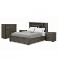 Cromwell Bookend Tallboy Bedroom Suite – 4 Pcs Set with Storage Drawers