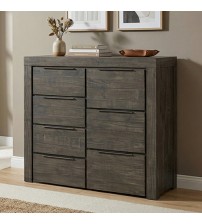 Cromwell Contemporary Grey 7-Drawer Tallboy with Slim Metal Handles