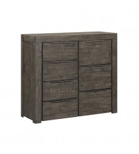 Cromwell Contemporary Grey 7-Drawer Tallboy with Slim Metal Handles