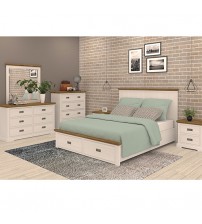 Marley Bookend Headboard MDF Storage Drawers 5 Pcs Bedroom Suite In Multiple Size