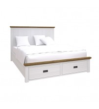Marley Miami White Colour Sturdy Construction Storage Drawers Multiple Size Bed Frame 