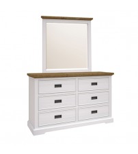 Marley Miami White Finishing Six Drawers Slim Metal Handles Dresser
