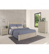 Valencia Coastal Grey and Miami White Colour Storage 4 Pcs Tallboy Bedroom Suite
