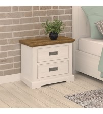 Marley Pine Wood Bedside Table with 2 Drawers