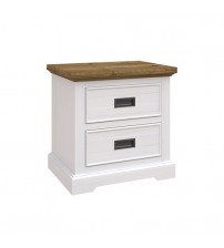 Marley Pine Wood Bedside Table with 2 Drawers