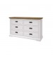Marley Pine Wood 6 Drawer Dresser with Mirror