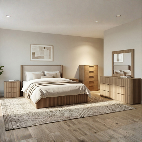 Arlo MDF 5 Pcs Bedroom Suite In Multiple Colour with Dresser and Tallboy