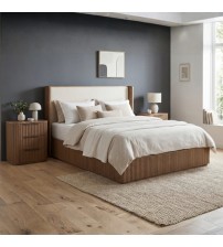 Arlo Multiple Colour MDF Upholstered Headboard Rubberwood Bed Frame 