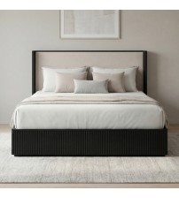 Arlo Multiple Colour MDF Upholstered Headboard Rubberwood Bed Frame 