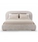 Poppy Bed Khaki Fabric Upholstery with Metal Support Frame