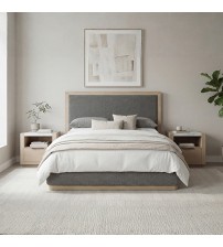 Savannah Light Grey Colour MDF Fabric Upholstery Bed Frame