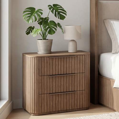 Arlo Multiple Colour Bedside Table MDF Three Drawers Slick Handles