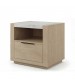 Savannah Bedside Table Light Grey Colour Quartz Stone Top Storage Space