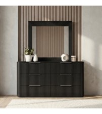 Arlo Solid Rubber Wood Dresser with Mirror 