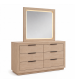 Savannah Oak Color Solid Rubber Wood Dresser with Mirror