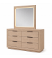 Savannah Oak Color Solid Rubber Wood Dresser with Mirror