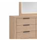Savannah Oak Color Solid Rubber Wood Dresser with Mirror