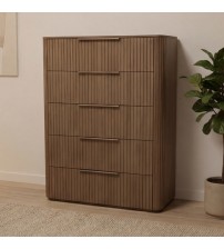 Arlo Solid Rubber Wood Tallboy with Storage Drawer