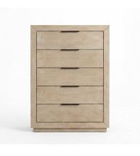 Savannah Oak Color Solid Rubber Wood Tallboy with Storage drawers