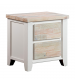 Valencia Bedside Table Coastal Grey and Miami White Colour Two Drawers
