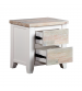 Valencia Bedside Table Coastal Grey and Miami White Colour Two Drawers