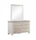Valencia Dresser Coastal Mirror Grey and Miami White Colour Six Drawers 