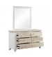 Valencia Dresser Coastal Mirror Grey and Miami White Colour Six Drawers 