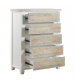 Valencia Tallboy Coastal Grey and Miami White Colour Five Drawers 