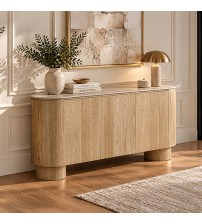Astoria Buffet Unit with Sintered Stone Top & Oak Veneer Finish Astoria Buffet Unit with Sintered Stone Top & Oak Veneer Finish