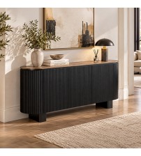 Nova Buffet with Walnut Veneer Top & Black Fluted Finish Nova Buffet with Walnut Veneer Top & Black Fluted Finish