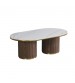 Archie Rectangular Coffee Table with Sintered Stone Top & Timber-Look Finish