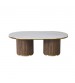 Archie Rectangular Coffee Table with Sintered Stone Top & Timber-Look Finish