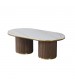 Archie Rectangular Coffee Table with Sintered Stone Top & Timber-Look Finish