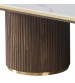 Archie Rectangular Coffee Table with Sintered Stone Top & Timber-Look Finish