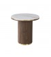 Archie Round Coffee Table with Sintered Stone Top & Timber-Look Finish