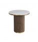 Archie Round Coffee Table with Sintered Stone Top & Timber-Look Finish