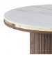 Archie Round Coffee Table with Sintered Stone Top & Timber-Look Finish