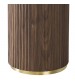 Archie Round Coffee Table with Sintered Stone Top & Timber-Look Finish
