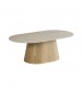 Astoria Coffee Table with Sintered Stone Top & Oak Veneer Pedestal Base