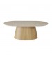 Astoria Coffee Table with Sintered Stone Top & Oak Veneer Pedestal Base