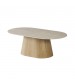 Astoria Coffee Table with Sintered Stone Top & Oak Veneer Pedestal Base