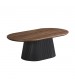 Nova Coffee Table with Walnut Veneer Top & Black Fluted Pedestal Base