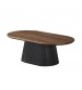 Nova Coffee Table with Walnut Veneer Top & Black Fluted Pedestal Base